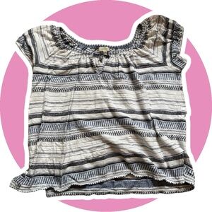 Max Studio // Blue and White Striped Top